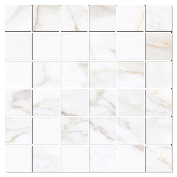 Marmor Mosaik Klinker Via Appia Hvid Mat 30x30 (5x5) cm-0